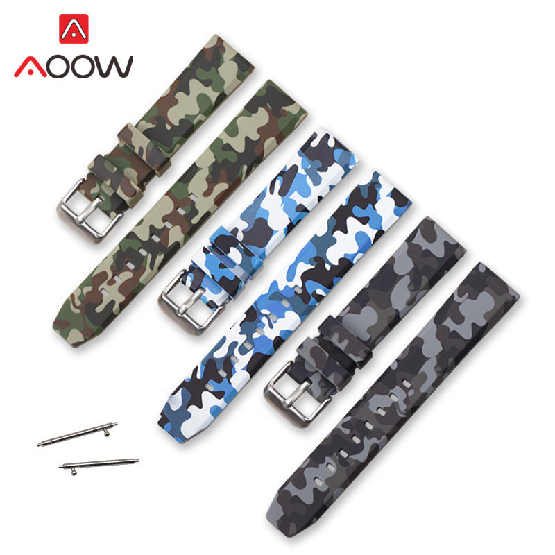 Canvas Strap Watch - Correa deportiva de silicona de camuflaje