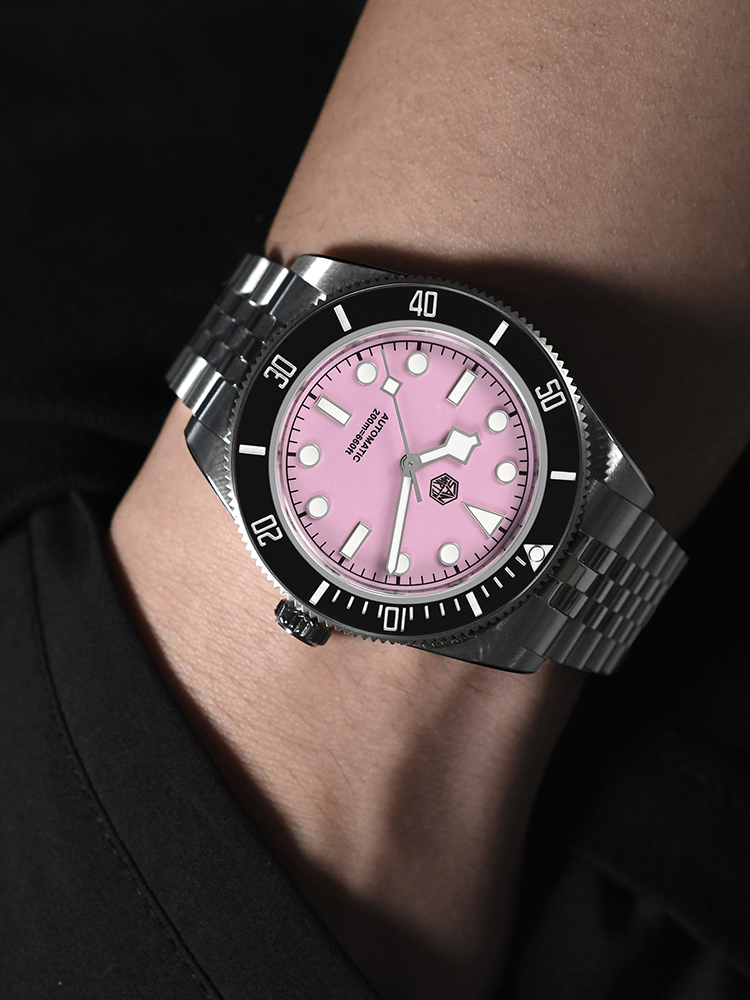 San Martin 40mm rosa BB Diver  - Rolex Watch Submariner reseña y precio