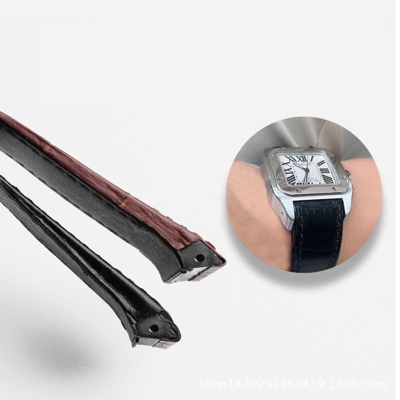 Correa de reloj de cuero genui - Cartier Watch Santos reseña y precio