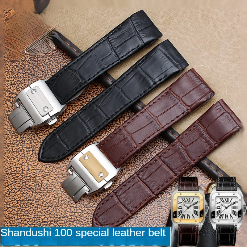 Correa de reloj de cuero genui - Cartier Watch Santos reseña y precio